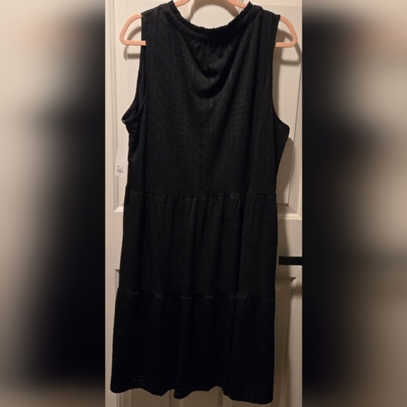 Croft & Barrow Black Sleeveless Sun Dress XL BOHO CHIC Mesh Knit Whimsy Goth - Picture 2 of 16